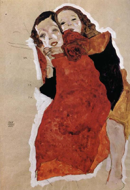 Egon Schiele Two Girls oil painting image